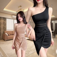 JMS Fashion 341 CH one shoulder bodycon Dress