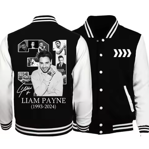 Liam Payne Rest in Music 2024 Hoodie Baseball Uniform Jacket Women Men Baseball Jacket Hoodie Haraju