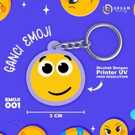 GANTUNGAN [ EMOJI 001] Emoticon Keychain Wedding Souvenir Birthday/ - Cute Acrylic Emoji Keychain