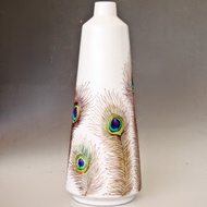 陶瓷花瓶孔雀羽毛手繪