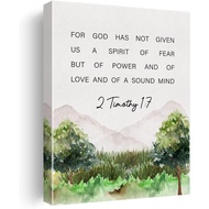 Bible Verse 2 Timothy 1:7 Canvas Wall Art Decor for God Has Not Given Us the Spirit of Fear Poster P