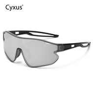 Cyxus Cycling Sunglasses Non-Polarized Rectangular Frame Korean Style Sports Wraparound Unisex 1262