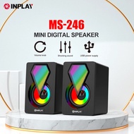 Inplay MS246 Mini Digital Speaker 3D Surround Shocking Bass Boost Colorful Compatibile For Pc/Laptop