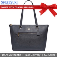 Coach Handbag With Gift Paper Bag Gallery Tote Midnight Blue # F79608