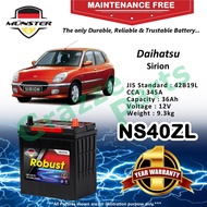 Münster Robust MF CMF NS40 | NS40ZL | 42B19L (36AH) Car Battery Bateri Kereta for Daihatsu Sirion