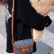 全新全套Gucci 1955馬鞍MINI 藍色丹寧牛仔