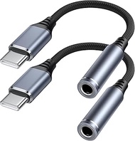 USB C to 3.5mm Headphone Jack Adapter, Type C to Aux Audio Dongle Cable Cord Compatible with iPhone 