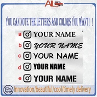 2 PCS INSTAGRAM CUSTOM NAME CAR STICKER KERETA MYVI VIOS AXIA BEZZA CITY CIVIC HONDA PROTON PERODUA