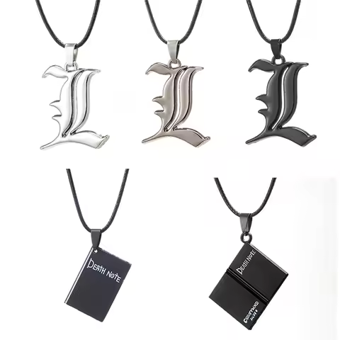 New Anime Death Note Necklace Rope Leather Choker Fashion Black Note Book Model Pendant Necklace For