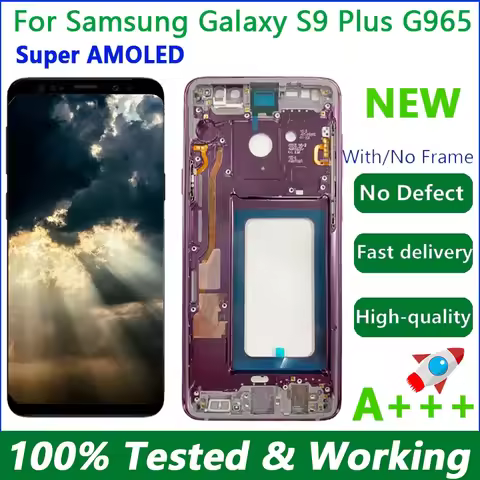 100% AMOLED Frontal S9+ display For SAMSUNG Galaxy S9 PLUS G9650 G965F LCD touch screen Digitizer Re
