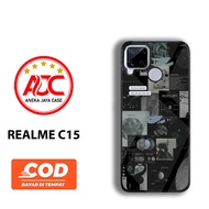 Realme C15 Black Casing Hardcase Softcase Glossy Casing Realme C15