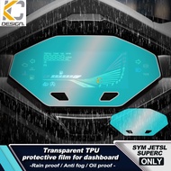 Transparent TPU Instrument Cluster Protective Film Screen Guard Cover Compatible with SYM JET SL SUP