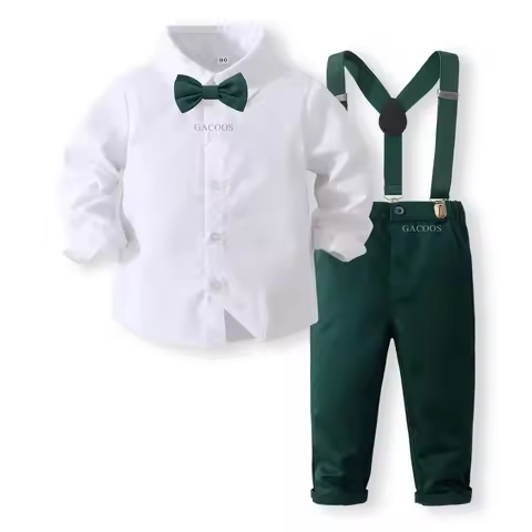 4PCS Anniversary Costume for Boys 2 3 4 5 Years Kid Solid Spring Autumn Boutique Clothing Set Toddle