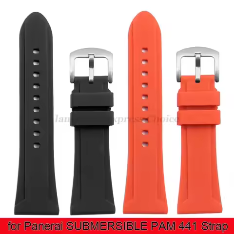 Silicone Watch Band for Panerai SUBMERSIBLE PAM 441 Belt for Rolex Soft Rubber Strap 22mm 24mm 26mm 