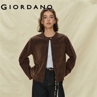 GIORDANO WOMEN Retro flocked denim jacket 18375512