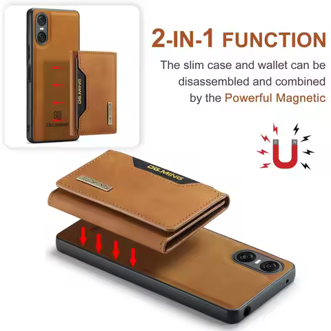 DG MING Detachable Magnetic Leather Wallet Phone Case for SONY Xperia 1 VI/Xperia 10 VI/Xperia 1 V/X