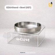 EZPET🐱【EZ AirStand Clear Elevated with 304 Stainless Steel Bowl】Food Bowl Feeding Bowl Bekas Mangkuk