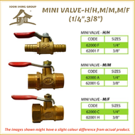 MINI BRASS VALVE 1/4" & 3/8" (H/H,M/M,M/F)