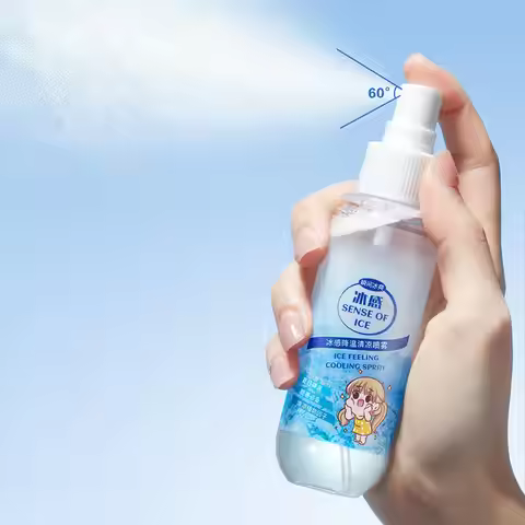 1pcs 100ml Cool Down Spray Cooling Mist Natural Plant Relaxing Calming Summer Cool Body Spray for Ki