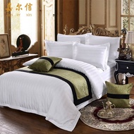 Jiaerxin Encrypted Satin Stripe Three-Quarter Satin Bedding Set of Four Hotel Hotel Famous Hotel Bed