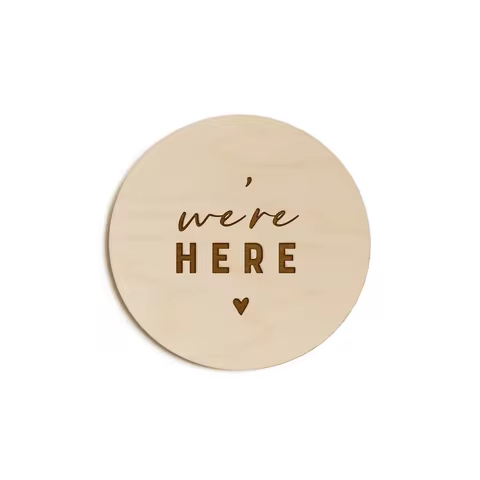 We're Here Newborn Twin Baby Announcement Nursery Wooden sign Twin Birth Announcement Plaque