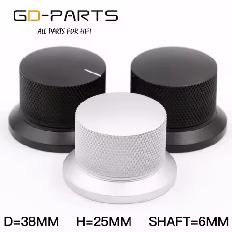 GD-PARTS 38x25mm Machined Aluminum Knob Volume Sound Control Knob For Hifi Audio AMP Turntable Recor