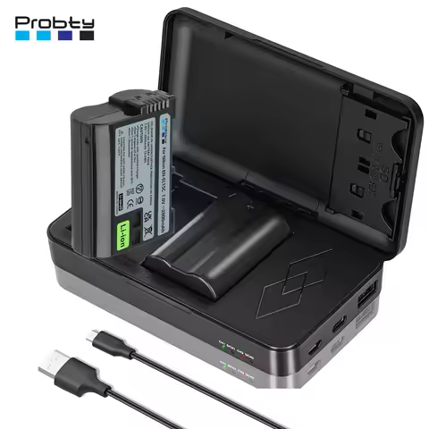 EN-EL15C EL15C EN EL15 Battery + 2 Slots Charger TF Card Battery Storage Box for Nikon Z8, Z6, Z6 II