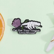 1pc Cat Got Your Tongue Little Mouse Enamel Pin Dark Romance Haunting Adeline Smut Reader Book Lover