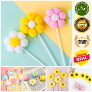 Flower Sunflower Lollipop Topper Rainbow Color Decor Cake Decoration Decor Hiasan Kek 蛋糕装饰