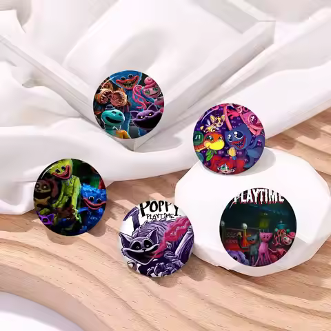 Anime Games Poppy Playtime Anime Photo Brooches Creative Round Badge Gifts Pins