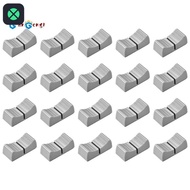 1F 20Pcs 24mmx11mmx10mm Console Mixer Slider Fader Knobs Replacement for Potentiometer Gray Knob Bla