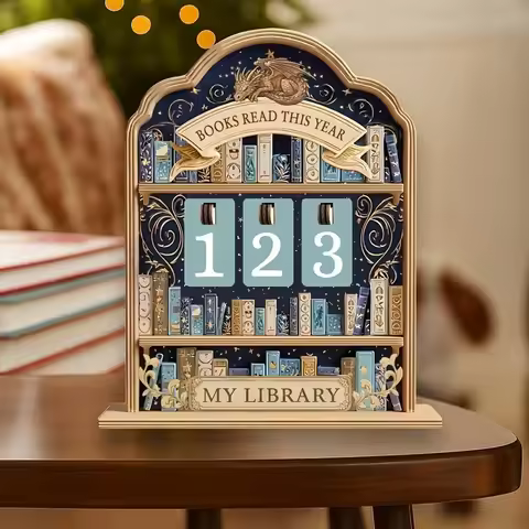 New 2D Books Read Tracker Wooden Handmade Reading Counter Books Read This Year Reading Challenge Tra