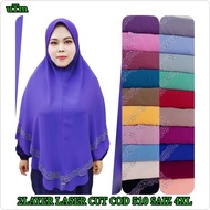 UtM Tudung Sarung Sarima Chiffon Laser Cut 2 Layer Saiz 4XL