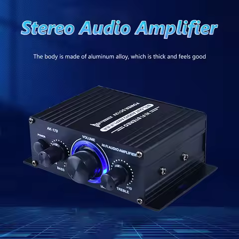 AK-170 Mini HiFi Audio Amplifier 200W+200W 2-CH Power Amp with RCA Input