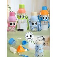 Heenoor Premium Big Eye Plastic Bottle What? Cup Lid With Strainer + Long Strap | 500ML | HH-9006