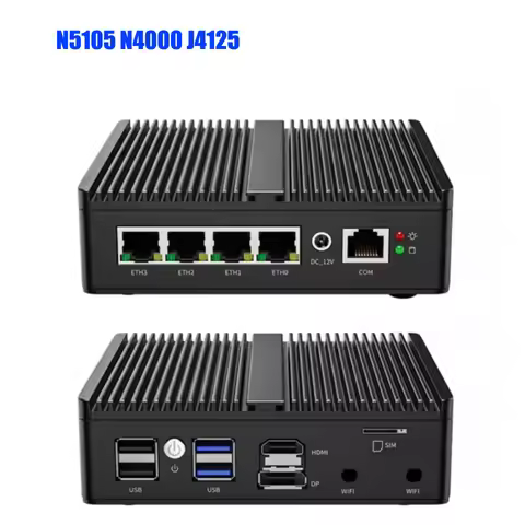 Intel N150 Fanless Mini PC Celeron N5105 N6005 Firewall Soft Router J5005 4x Intel i226 2.5G LAN HD 