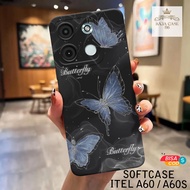 HP ITEL A60S Case - Rajacase - ITEL A60 Casing A60S/ - Butterfly case Motif - Cellphone protector - 