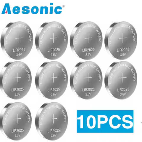 10PCS LIR2025 Rechargeable Button Battery 3.6V 25mAh Lithium Built-in Coin Cell Batteries Watch Cell