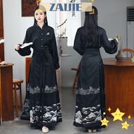 ZAIJIE24  Chinese Hanfu Skirt, Landscape Pattern Waist Design Improved Hanfu Skirt, Chinese Style Chinese Tailoring Weaving Gold/silver Craft Ming Dynasty Hanfu Skirt Girls