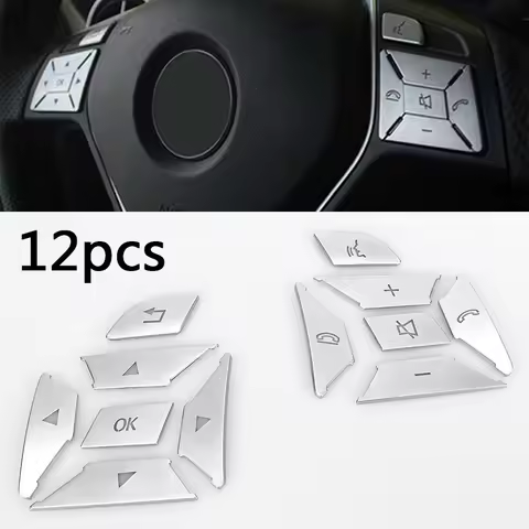 1 Set Steering Wheel Button Switch Trim Cover Repair Decals Stickers For Mercedes Benz A B C E CLA S