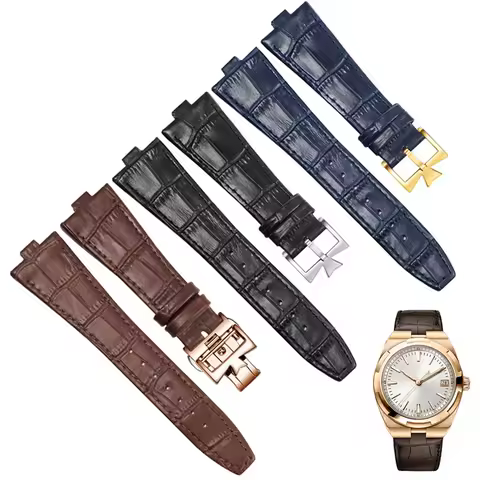25*8Genuine Leather Watchband For Vacheron Constantin OVERSEAS Series 4500V 5500V P47040 Stainless S