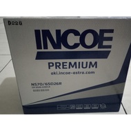 Accu/Aki Mobil Incoe Premium NS70/65D26R/12V 65Ah/Tanpa Air Zuur)