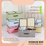 Hiome Storage Box 2 Lids Size M & L/Multifunctional Goods Storage Basket/Large Folding Multipurpose 