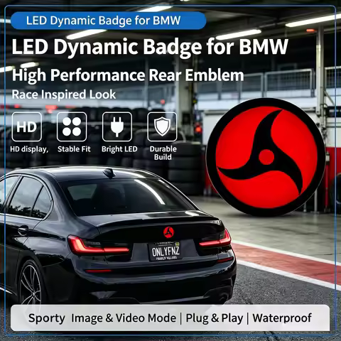 LED Dynamic Rear Trunk Badge for BMW 5 Series E39 E60 F10 G30 74mm 1500 Nit IPS Car Modification