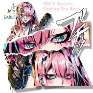 EARLFAMILY Punk Rock Zero Two Fanart Car Sticker 002 X Bocchi Darling The Rock Sketch Waifu Sticker 
