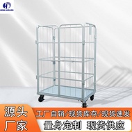 ST-🚤Factory Warehouse Folding Turnover Trolley Grid Logistics Trolley Storage Cage Sweep Table Trolley Luggage Carriers