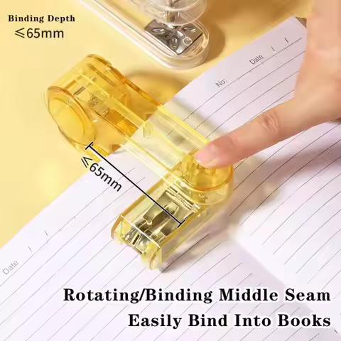Portable Transparent Stapler Binding Middle Seam 360 Degree Rotating Stapling Machine Labor-saving B