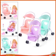 [PrettyiaSG] Stroller Pushchairs Ffoldable  Push  Trolley for Dolls Below 40cm/15.75inch Height