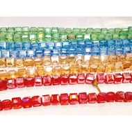 9x9 Square Acrylic Beads 35cm Long Square Crystal/s, ± 80 pcs