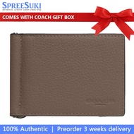 Coach Men Men Wallet In Gift Box Slim Money Clip Billfold Wallet Qb Dark Stone # CH090